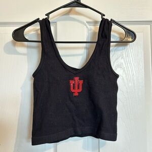 indiana University Black Ribbed Tank Top